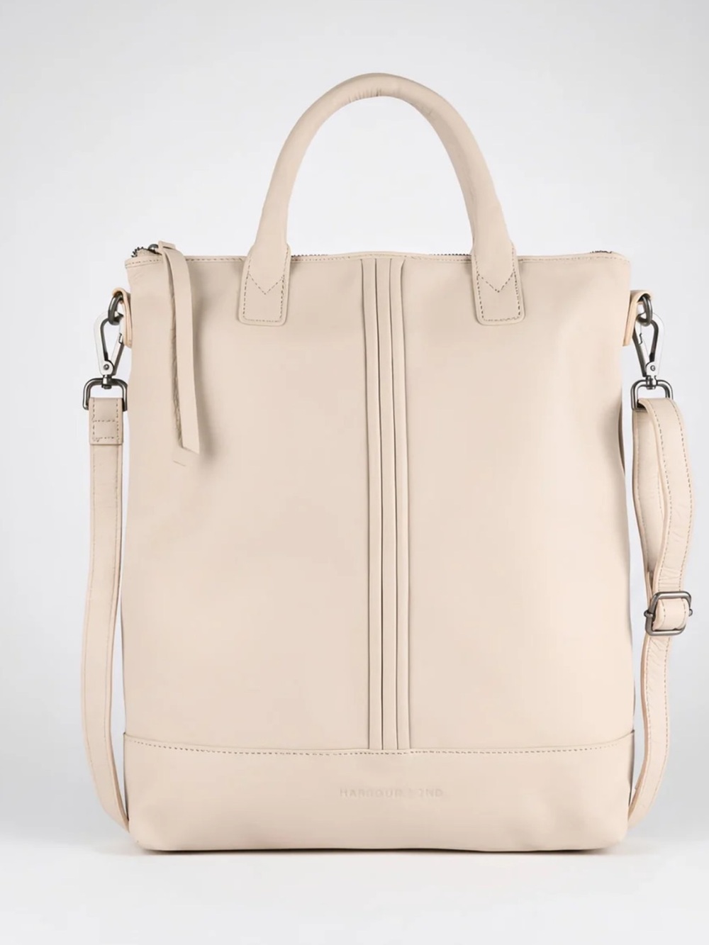 Harbour 2nd Genuine Leather Convertible Tote: Backpack & Shoulder Bag, Beige
